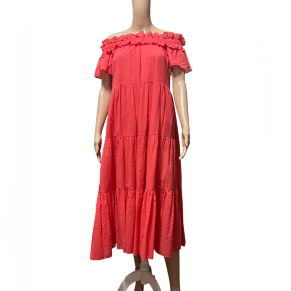 NWT Trina Turk Cattleya Size XS Dress Off-the-Shoulder Tiered Skirt  Cot… - Picture 1 of 14